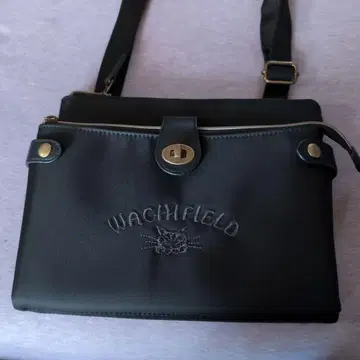WACHIFIELD 고양이 자수 숄더백 블랙