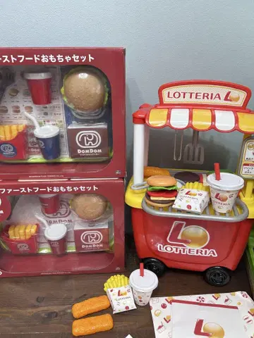 LOTTERIA 퍼스트 푸드 완구 세트 돔돔 소꿉놀이 2종류