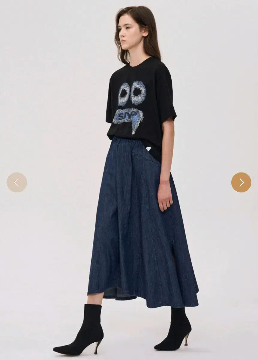 Sjyp Women's Banding Denim Skirt