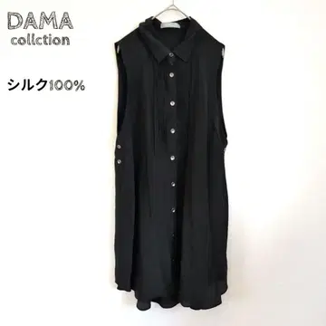 DAMA collection 슬리브리스 튜닉 핀턱 실크