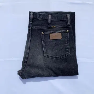 90's wrangler 블랙 데님 스트레이트 데님 수염