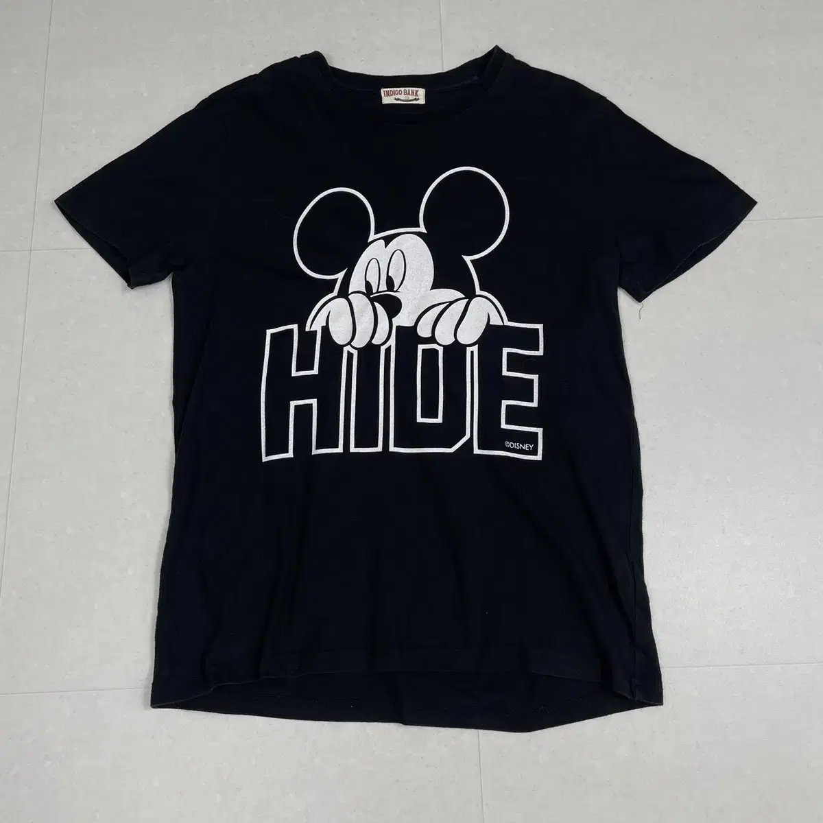 INDIGO BANK Black Mickey Mouse T-shirt L