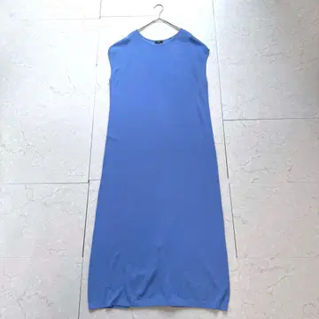 플라스테 쿨 터치 코튼 프렌치 슬리브 니트 원피스 M 블루