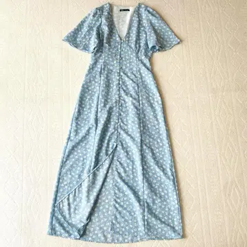 ZARA 자라 꽃무늬 롱 원피스 스카이블루 S 사이즈