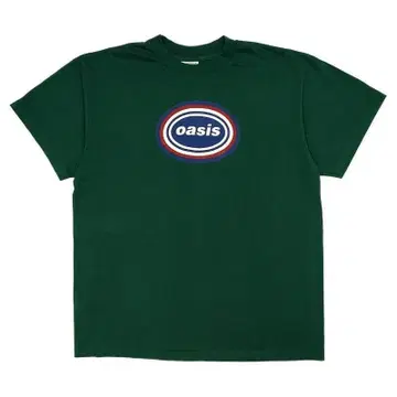 새상품 XL 오아시스 프린트 티셔츠 반팔 OASIS 그린