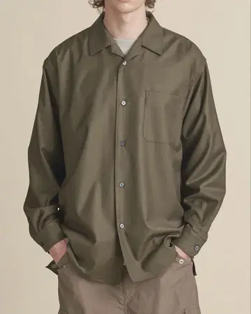[거의 미사용품] UNITED ARROWS 드레이프 오픈 카라 셔츠 S