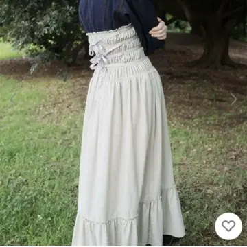 라인 반드 RuffledHemDressandSkirt 롱 스커트