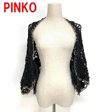 A6261 PINKO 핑코 볼레로 가디건 블랙 골드 F