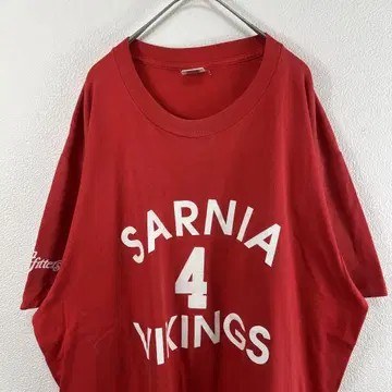 USA제 90년대 Lee vikings 싱글 스티치 티셔츠 빨간색