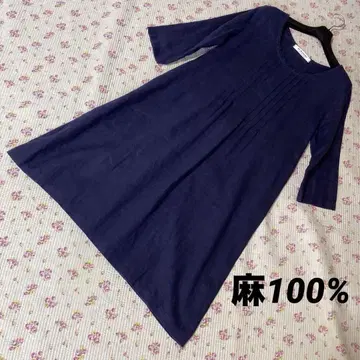 앙 블랑쉬 린넨 100% 원피스 튜닉 네이비 다크 네이비 DMW