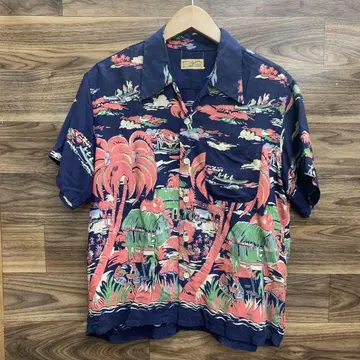 중고 SUN SURF 알로하 셔츠 레이온 동양