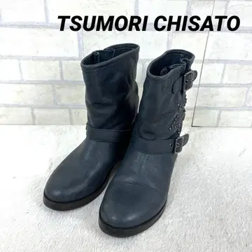 TSUMORI CHISATO 츠모리치사토 천연 가죽 엔지니어 숏부츠