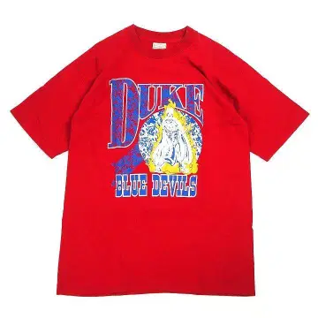 90s USA제 DUKE 대학 칼리지 팀 로고 싱글 스티치 L