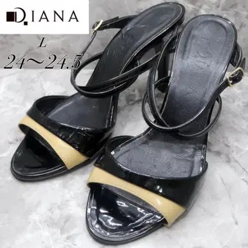 Diana 다이애나 샌들 스트랩 에나멜 블랙 24 24.5