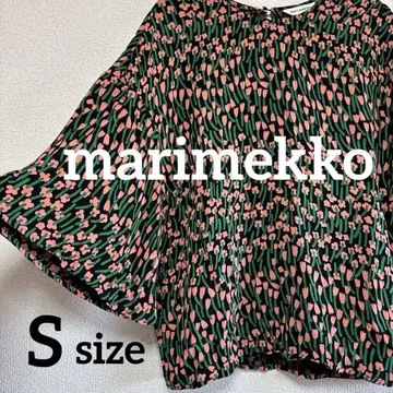marimekko 플레어 슬리브 꽃무늬 상의 36 벨 슬리브 S 사이즈