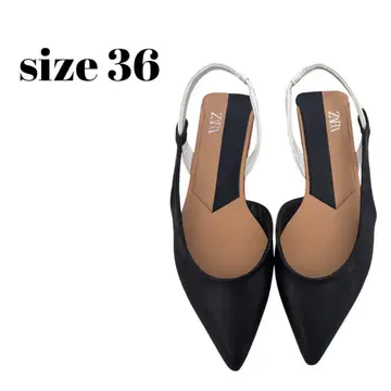 자라 샌들 블랙 화이트 36