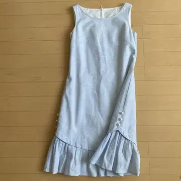 르네 스카이블루 서머 드레스 원피스 펄 32