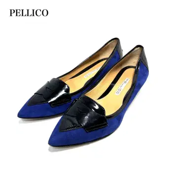 PELLICO 펠리코 스웨이드 에나멜 배색 펌프스 35 1/2