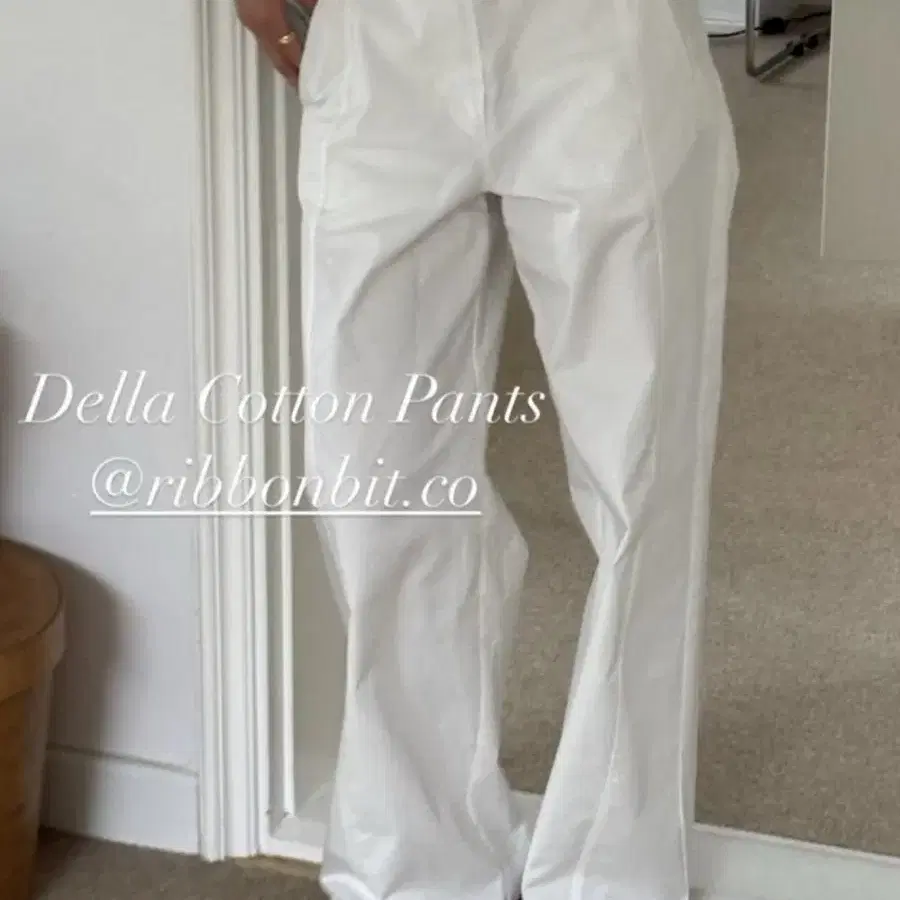 [RIBBONBIT] ☆ Della Cotton Pants / White Ribbonbit White Cotton Pants Della Cotton Pan #리본빛,#리본