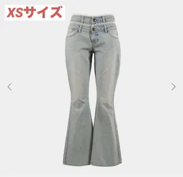 스컬프터 더블 웨이스트 부츠 컷 데님 XS