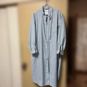 단톤 버튼 다운 롱 셔츠