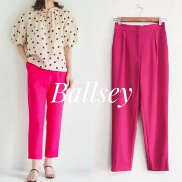 새상품급 Ballsey 나일론 스트레치 턱 테이퍼드 팬츠 핑크 34