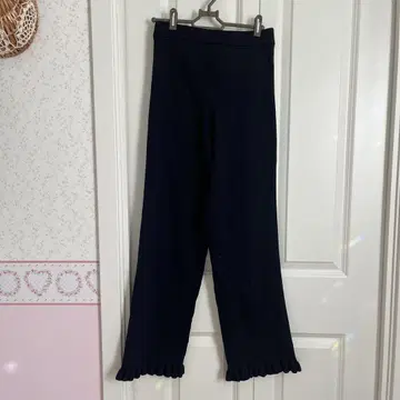 스튜디오 클립 나추바이 프릴 밑단 네이비 팬츠 F
