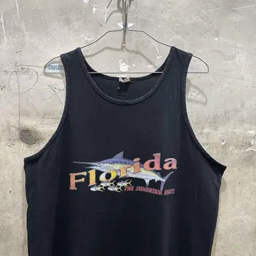 US 구제 의류 플로리다 카지키 마구로 탱크탑 블랙 FLORIDA