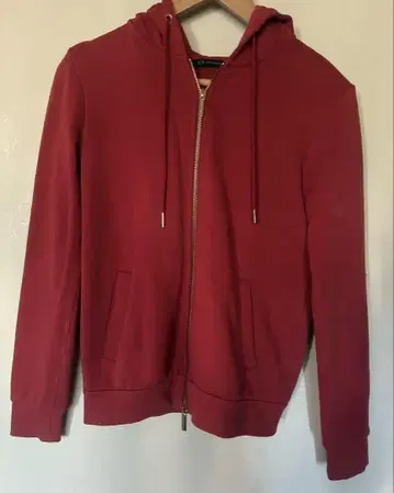 Armani Exchange 빨간색 후드 부착 후드티 XS