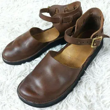 오로라 슈즈 뉴 차이니즈 스트랩 벨트 비브람 밑창 가죽 신발