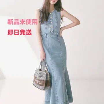스나이델 데님 머메이드 원피스
