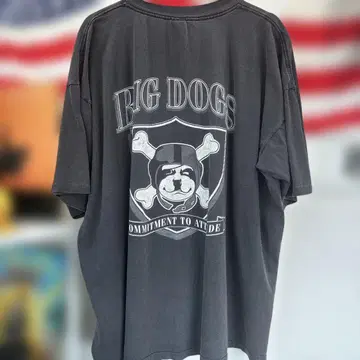 90sUSA 구제 의류 BIG DOGS 블랙 티셔츠 인기 3X