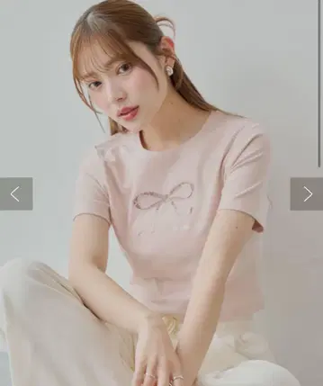 chico 레이스 리본 자수 치비 T