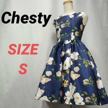 Chesty 체스티 꽃무늬 원피스 플레어 올 패턴 슬리브리스 S