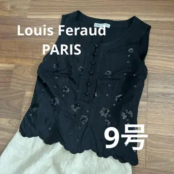 Louis Feraud 비쥬 장식 블랙 탱크탑