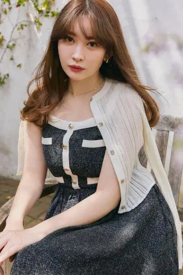 그녀의 입술을 베로나 트위드 롱 드레스
