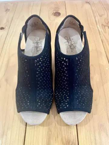 라이프 스트라이드 Life Stride 블랙 웨지 힐 샌들 22cm
