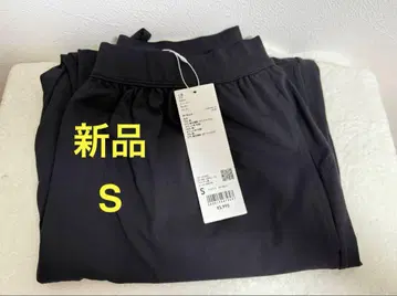 새상품 유니클로 유니클로 저지 개더 팬츠 블랙 검정 S