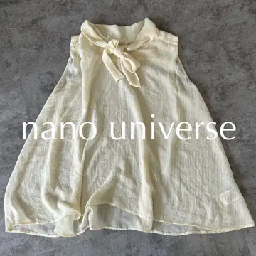 nanouniverse 나노 유니버스 시어 슬리브리스 보타이 블라우스