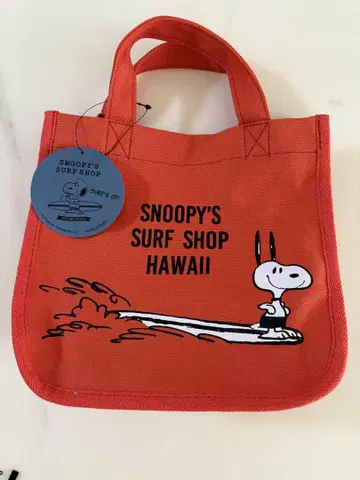 SNOOPY'S SURF SHOP 토트백 오렌지