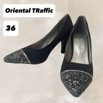 OrientalTraffic 스틸레토 글리터 블랙 펌프스 36