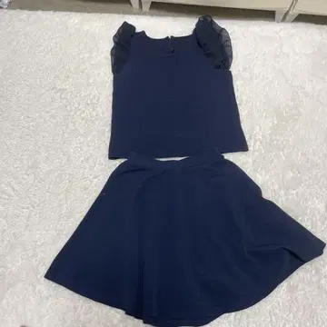 네이비 프릴 소매 셋업