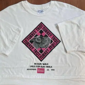 90s USA제 싱글 기업 로고 맥주 비피 티셔츠 화이트 XL