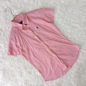 '랄프 로렌' (M) 반팔 셔츠 자수 로고 풀 버튼 프론트 오픈 캐주얼