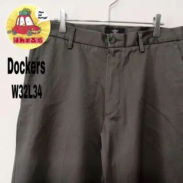 미국 구제 의류 Dockers 치노 팬츠 W32L34 노턱 그레이