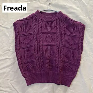 Freada 프리다 프릭스스토어 니트 베스트 퍼플 프리 사이즈