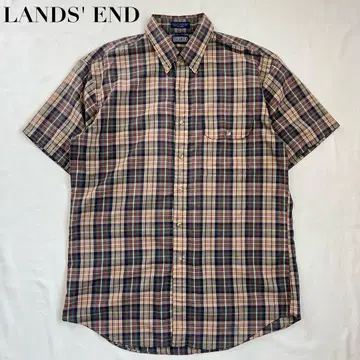 90년대 홍콩산 LANDS' END 랜즈엔드 반팔 셔츠 체크