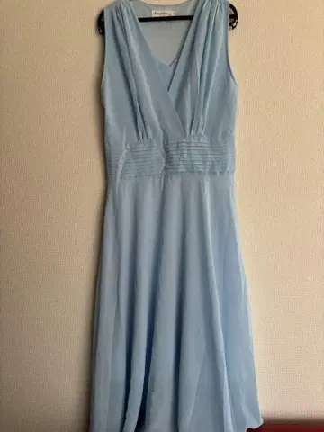 Anixuefashion 스카이블루 V넥 드레스 M 사이즈