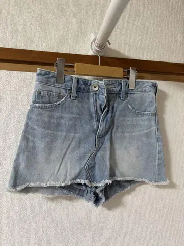 라이트 블루 데님 숏 스커트
