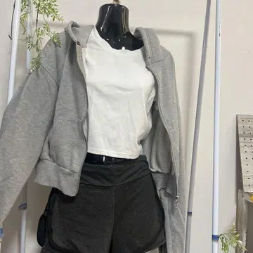 GAL 그레이 크롭 자켓 지퍼